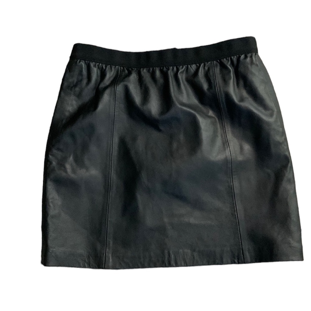 Loft black leather skirt size 6